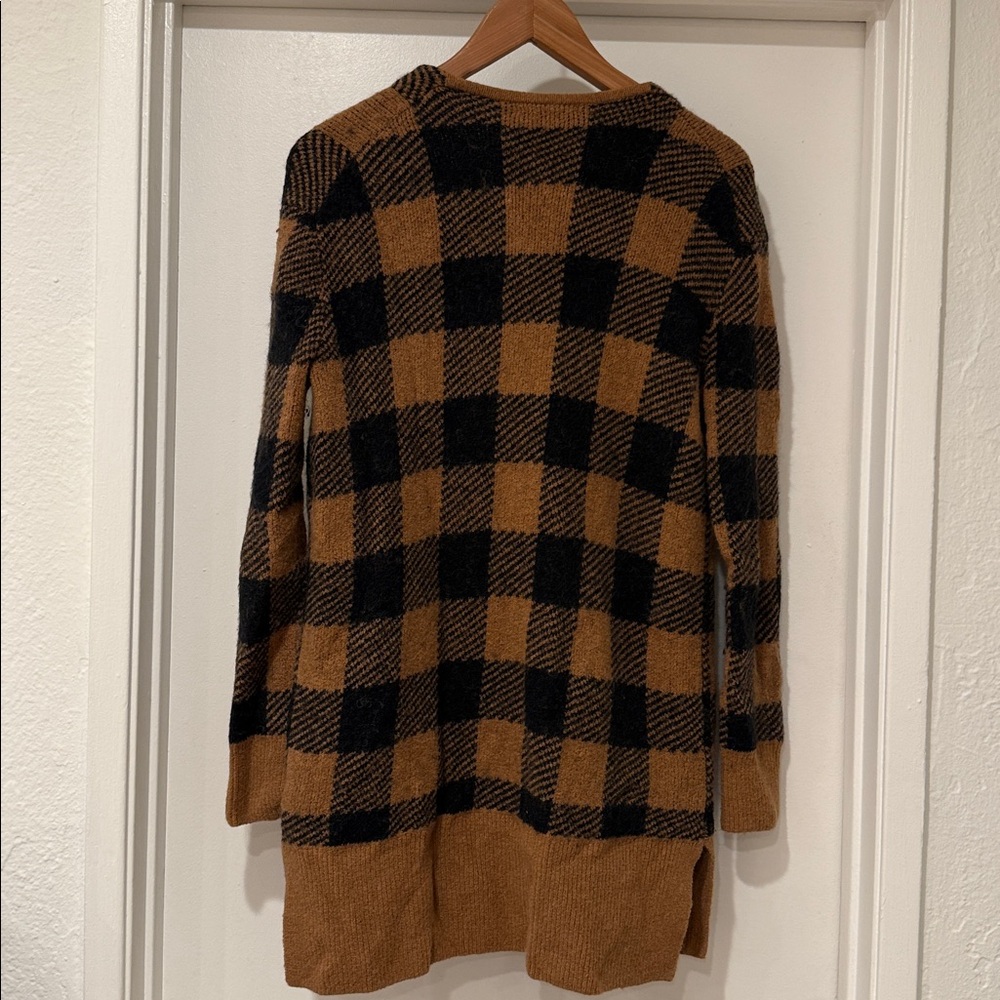 Madewell True Black Buffalo Check Kent Cardigan Sweater in Coziest Yarn Sz XS - Picture 7 of 10